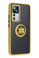 Uray store Xiaomi Mi 12T Pro Kılıf Montreal Yüzüklü Silikon Kapak - Sarı - Görsel 2