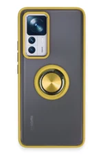 Uray store Xiaomi Mi 12T Pro Kılıf Montreal Yüzüklü Silikon Kapak - Sarı