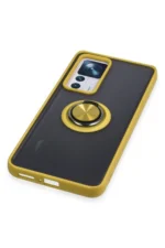 Uray store Xiaomi Mi 12T Pro Kılıf Montreal Yüzüklü Silikon Kapak - Sarı - Görsel 5
