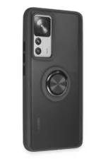 Uray store Xiaomi Mi 12T Pro Kılıf Montreal Yüzüklü Silikon Kapak - Siyah - Görsel 2