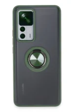 Uray store Xiaomi Mi 12T Pro Kılıf Montreal Yüzüklü Silikon Kapak - Yeşil