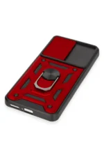 Uray store Xiaomi Mi 12T Pro Kılıf Pars Lens Yüzüklü Silikon - Kırmızı - Görsel 5