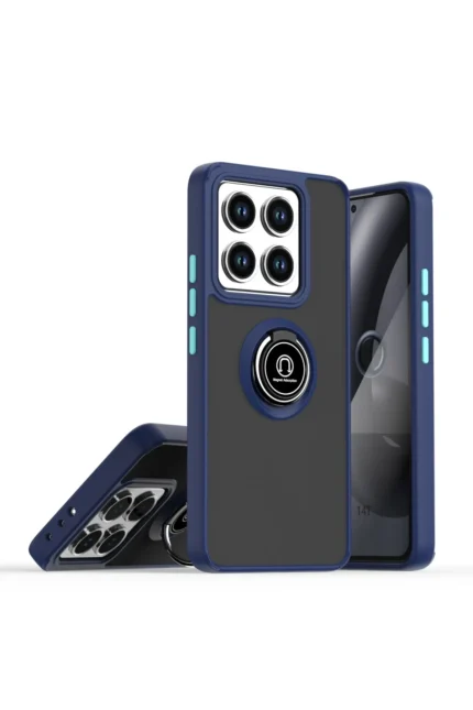 Uray store Xiaomi Mi 14T Pro Kılıf Montreal Yüzüklü Silikon Kapak - Lacivert
