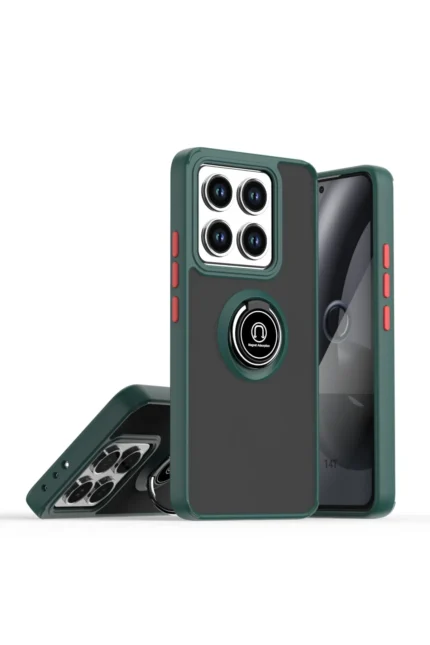 Uray store Xiaomi Mi 15 Kılıf Montreal Yüzüklü Silikon Kapak - Yeşil