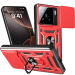 Uray store Xiaomi Mi 15 Kılıf Pars Lens Yüzüklü Silikon - Kırmızı