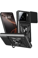 Uray store Xiaomi Mi 15 Kılıf Pars Lens Yüzüklü Silikon - Siyah