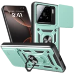 Uray store Xiaomi Mi 15 Kılıf Pars Lens Yüzüklü Silikon - Yeşil