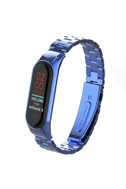 Uray store Xiaomi Mi Band 4 Metal Baklalı Kordon - Mavi