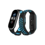 Uray store Xiaomi Mi Band 6 Spor Delikli Kordon - Siyah-Mavi-Beyaz