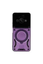 Uray store Xiaomi Poco C61 Kılıf Joy Lens Standlı Kapak - Mor