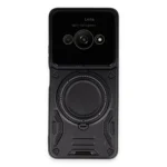 Uray store Xiaomi Poco C61 Kılıf Joy Lens Standlı Kapak - Siyah