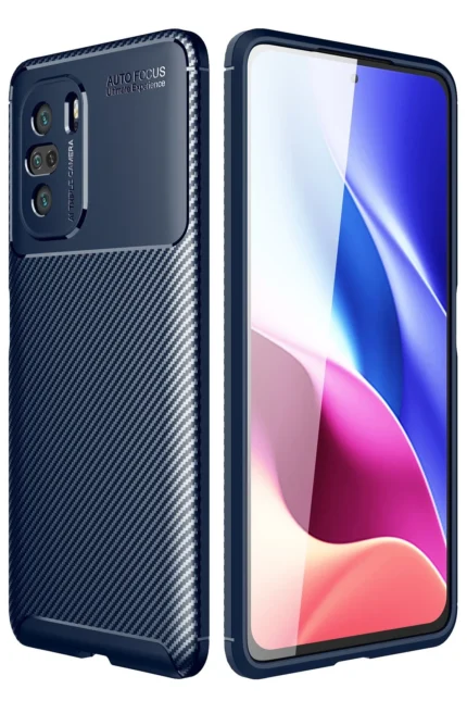 Uray store Xiaomi Poco F3 Kılıf Auto Focus Karbon Kapak - Lacivert