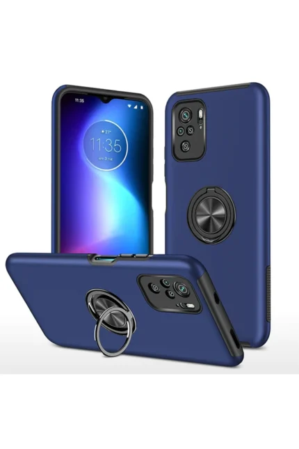 Uray store Xiaomi Poco F3 Kılıf Elit Yüzüklü Kapak - Lacivert