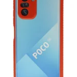 Uray store Xiaomi Poco F3 Kılıf Miami Şeffaf Silikon - Kırmızı