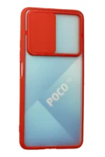 Uray store Xiaomi Poco F3 Kılıf Palm Buzlu Kamera Sürgülü Silikon - Kırmızı - Görsel 3
