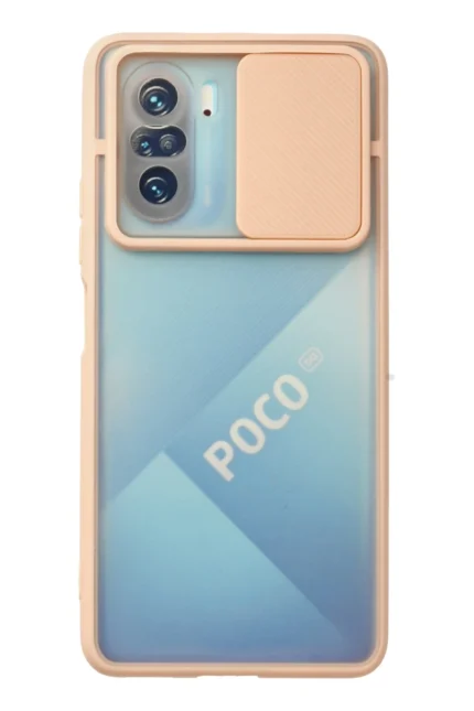 Uray store Xiaomi Poco F3 Kılıf Palm Buzlu Kamera Sürgülü Silikon - Pembe