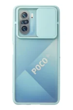 Uray store Xiaomi Poco F3 Kılıf Palm Buzlu Kamera Sürgülü Silikon - Turkuaz