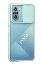 Uray store Xiaomi Poco F3 Kılıf Palm Buzlu Kamera Sürgülü Silikon - Turkuaz - Görsel 3