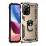 Uray store Xiaomi Poco F3 Kılıf Sofya Yüzüklü Silikon Kapak - Gold