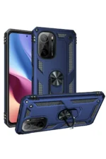 Uray store Xiaomi Poco F3 Kılıf Sofya Yüzüklü Silikon Kapak - Lacivert - Görsel 2
