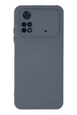 Uray store Xiaomi Poco M4 Pro 4G Kılıf Nano içi Kadife Silikon - Gri