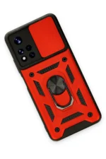Uray store Xiaomi Poco M4 Pro 5G Kılıf Pars Lens Yüzüklü Silikon - Kırmızı - Görsel 3