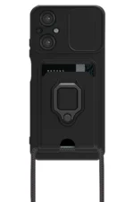 Uray store Xiaomi Poco M5 Kılıf Zuma Kartvizitli Yüzüklü Silikon - Siyah - Görsel 2