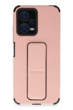 Uray store Xiaomi Poco X5 5G Kılıf Mega Standlı Silikon - Pudra