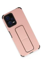 Uray store Xiaomi Poco X5 5G Kılıf Mega Standlı Silikon - Pudra - Görsel 3