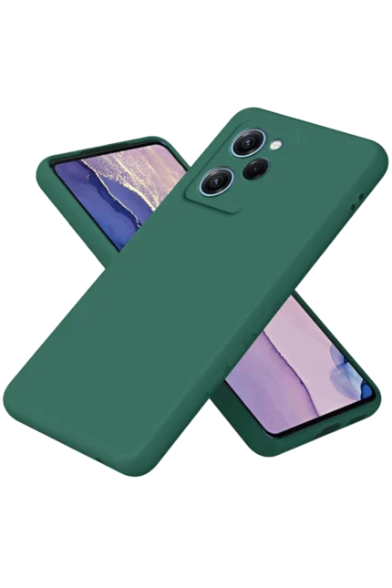 Uray store Xiaomi Poco X5 Pro 5G Nano içi Kadife Silikon - Koyu Yeşil