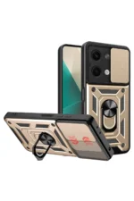 Uray store Xiaomi Poco X6 Kılıf Pars Lens Yüzüklü Silikon - Gold
