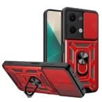 Uray store Xiaomi Poco X6 Kılıf Pars Lens Yüzüklü Silikon - Kırmızı
