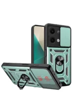 Uray store Xiaomi Poco X6 Kılıf Pars Lens Yüzüklü Silikon - Yeşil