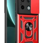 Uray store Xiaomi Poco X6 Pro Kılıf Pars Lens Yüzüklü Silikon - Kırmızı