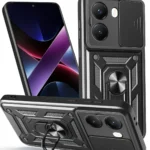 Uray store Xiaomi Poco X7 Pro Kılıf Pars Lens Yüzüklü Silikon - Siyah