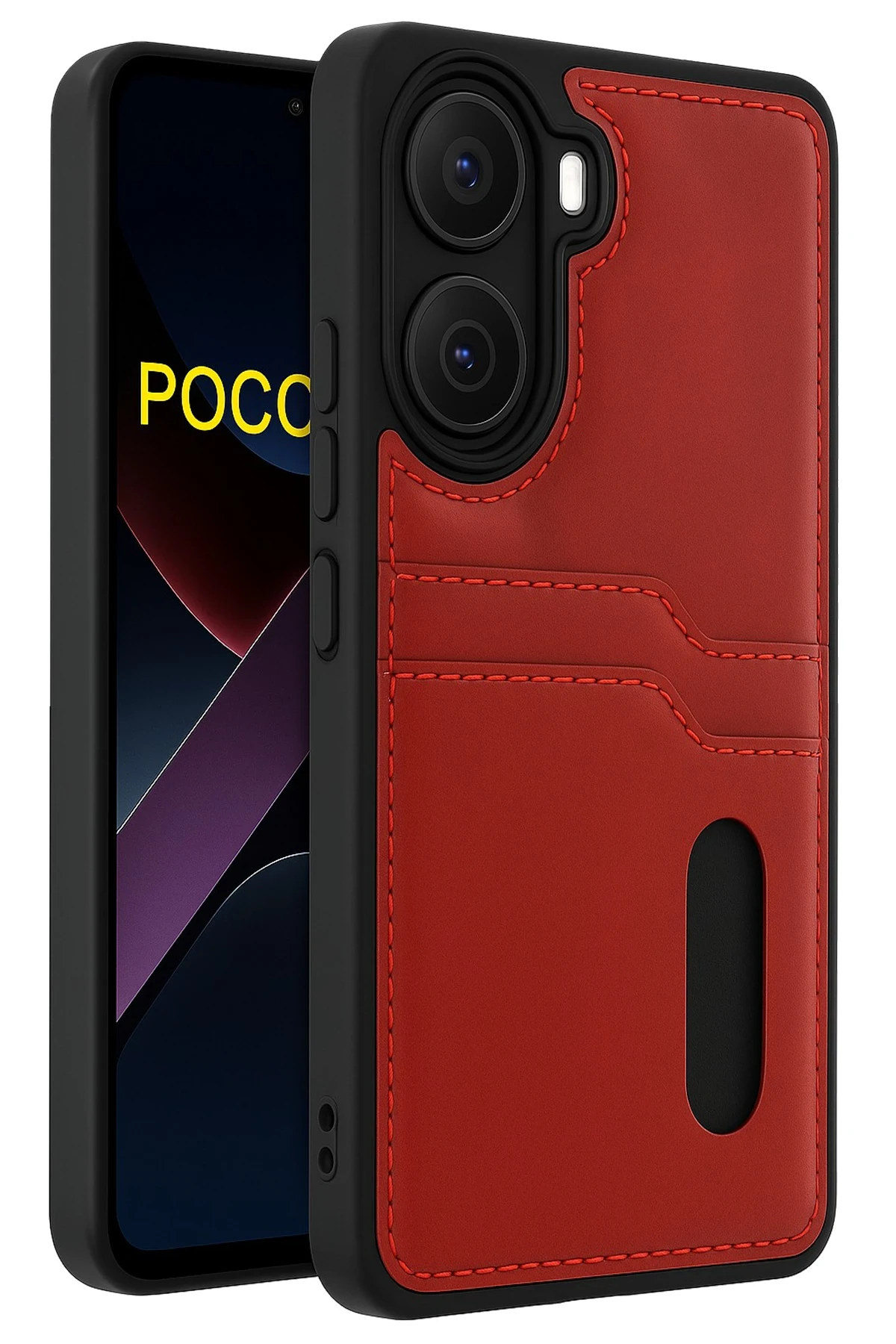 newface-xiaomi-poco-x7-pro-kilif-sara-kartvizitli-deri-kilif-kirmizi-default Uray store Xiaomi Poco X7 Pro Kılıf Sara Kartvizitli Deri Kılıf - Kırmızı - Görsel 1