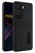 Uray store Xiaomi Poco X7 Pro Kılıf Sara Kartvizitli Deri Kılıf - Siyah
