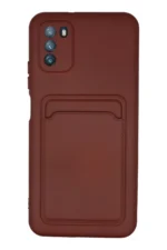 Uray store Xiaomi Pocophone M3 Kılıf Kelvin Kartvizitli Silikon - Bordo