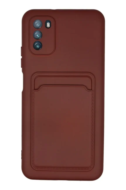 Uray store Xiaomi Pocophone M3 Kılıf Kelvin Kartvizitli Silikon - Bordo