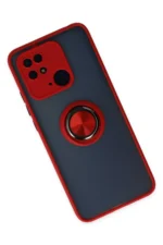 Uray store Xiaomi Redmi 10C Kılıf Montreal Yüzüklü Silikon Kapak - Kırmızı - Görsel 2