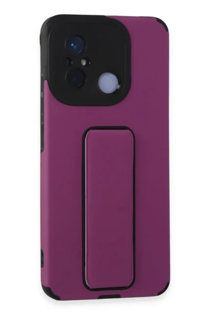 Uray store Xiaomi Redmi 12C Kılıf Mega Standlı Silikon - Mor