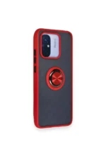 Uray store Xiaomi Redmi 12C Kılıf Montreal Yüzüklü Silikon Kapak - Kırmızı - Görsel 2