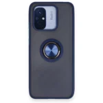 Uray store Xiaomi Redmi 12C Kılıf Montreal Yüzüklü Silikon Kapak - Lacivert