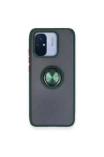 Uray store Xiaomi Redmi 12C Kılıf Montreal Yüzüklü Silikon Kapak - Yeşil