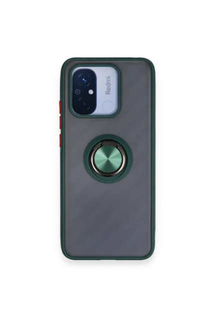 Uray store Xiaomi Redmi 12C Kılıf Montreal Yüzüklü Silikon Kapak - Yeşil