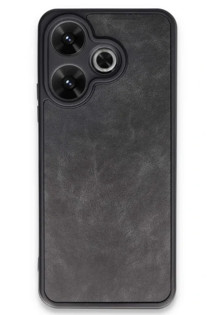 Uray store Xiaomi Redmi 13 4G Kılıf Aras Deri Kapak - Siyah