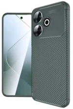 Uray store Xiaomi Redmi 13 4G Kılıf Auto Focus Karbon Kapak - Koyu Yeşil