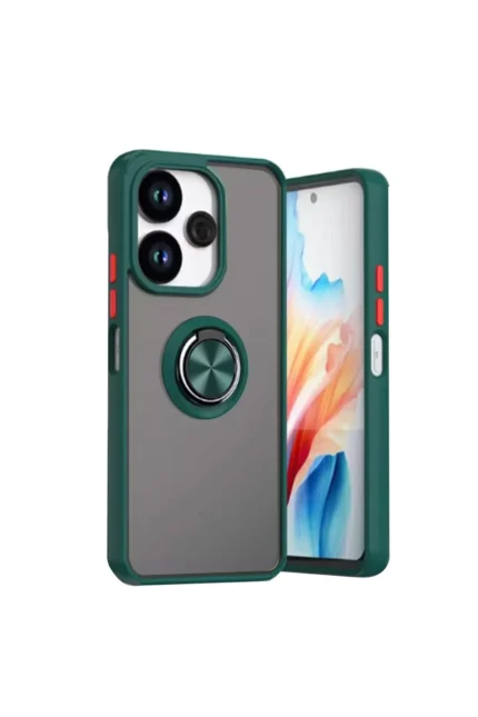 Uray store Xiaomi Redmi 13 4G Kılıf Montreal Yüzüklü Silikon Kapak - Yeşil