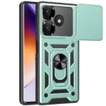 Uray store Xiaomi Redmi 13 4G Kılıf Pars Lens Yüzüklü Silikon - Yeşil