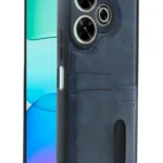 Uray store Xiaomi Redmi 13 4G Kılıf Sara Kartvizitli Deri Kılıf - Lacivert
